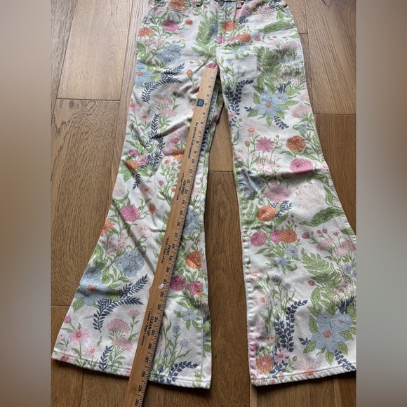 Wrangler wanderer 626 high rise floral print bell bottom jeans 26x30 - Picture 4 of 8